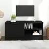 Image de vidaXL Meuble TV Noir 80x35x36,5 cm Bois d'ingénierie
