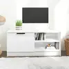 Image de vidaXL Meuble TV Blanc brillant 80x35x36,5 cm Bois d'ingénierie