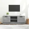 Image de vidaXL Meuble TV Gris béton 102x35x36,5 cm Bois d'ingénierie