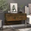 Image de vidaXL Table de chevet murale Chêne fumé