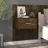 Image de vidaXL Table de chevet murale Chêne fumé