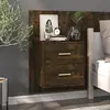 Image de vidaXL Table de chevet murale Chêne fumé