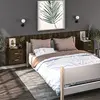 Image de vidaXL Tables de chevet murales 2 pcs Chêne fumé