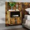 Image de vidaXL Table de chevet murale Chêne fumé