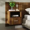 Image de vidaXL Table de chevet murale Chêne marron