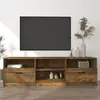 Image de vidaXL Meuble TV Chêne fumé 150x33,5x45 cm Bois d'ingénierie