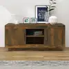 Image de vidaXL Meuble TV chêne fumé 102x35x45 cm bois d'ingénierie
