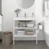 Image de vidaXL Cadre de lavabo de salle de bain vasque à encastrer Blanc Fer