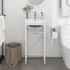 Image de vidaXL Cadre de lavabo de salle de bain vasque à encastrer Blanc Fer