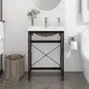 Image de vidaXL Cadre de lavabo de salle de bain vasque à encastrer Noir Fer