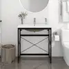 Image de vidaXL Cadre de lavabo de salle de bain vasque à encastrer Noir Fer