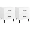 Image de Lot de 2 tables de chevet blanches 40 x 35 x 47,5 cm