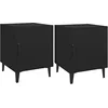 Image de Lot de 2 tables de chevet en bois noir