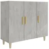 Image de vidaXL Buffet gris béton 90x34x80 cm bois d'ingénierie