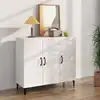Image de vidaXL Buffet blanc 90x34x80 cm bois d'ingénierie