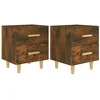Image de vidaXL Lot de 2 tables de chevet en chêne fumé 40 x 35 x 47,5 cm