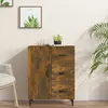 Image de vidaXL Buffet chêne fumé 69,5x34x90 cm bois d'ingénierie