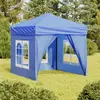Image de vidaXL Tente de réception pliable avec parois Bleu 2x2 m
