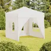 Image de vidaXL Tente de réception pliable avec parois Blanc 2x2 m