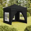 Image de vidaXL Tente de réception pliable avec parois Noir 2x2 m