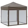 Image de vidaXL Rideau de fête pliable avec parois latérales taupe 2 x 2 m