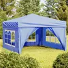Image de vidaXL Tente de réception pliable avec parois Bleu 3x3 m
