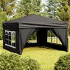 Image de vidaXL Tente de réception pliable avec parois Noir 3x3 m