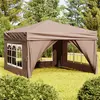 Image de vidaXL Tente de réception pliable avec parois Taupe 3x3 m