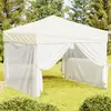 Image de vidaXL Tente de réception pliable avec parois Crème 3x3 m