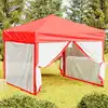 Image de vidaXL Tente de réception pliable avec parois Rouge 3x3 m