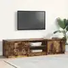 Image de vidaXL Meuble TV Chêne fumé 140x40x35,5 cm Bois d'ingénierie