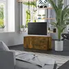 Image de vidaXL Meuble TV Chêne fumé 80x34x36 cm Bois d'ingénierie