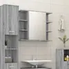 Image de vidaXL Armoire à miroir de salle de bain Sonoma gris 80x20,5x64cm Bois
