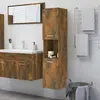 Image de vidaXL Armoire de bain Chêne fumé 30x30x130 cm Bois d'ingénierie