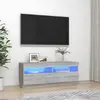 Image de vidaXL Meuble TV avec lumières LED sonoma gris 100x35x40 cm