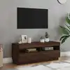 Image de vidaXL Meuble TV avec lumières LED chêne marron 100x35x40 cm