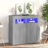 Image de vidaXL Buffet avec lumières LED sonoma gris 80x35x75 cm