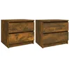 Image de vidaXL Tables de chevet en chêne fumé 2 pièces 50 x 39 x 43,5 cm en bois multicouche