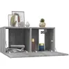 Image de vidaXL Ensemble meuble TV 3 pcs Gris Bois d'ingénierie