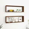 Image de vidaXL Étagères murales cubiques 2 pcs Chêne marron 80x15x26,5 cm
