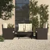 Image de vidaXL Mobilier d'extérieur 4 pcs avec coussins Résine tressée Noir