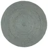 Image de vidaXL Tapis fait à la main Jute Rond 210 cm Vert olive