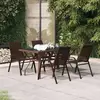 Image de vidaXL Ensemble à manger de jardin 5 pcs Marron et noir