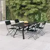 Image de vidaXL Ensemble à manger de jardin 5 pcs Gris et noir