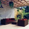 Image de vidaXL Salon de jardin 6 pcs avec coussins Résine tressée Marron