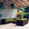 Image de vidaXL Salon de jardin 8 pcs avec coussins résine tressée marron