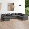 Image de vidaXL Salon de jardin 7 pcs avec coussins Résine tressée Gris
