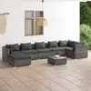 Image de vidaXL Salon de jardin 8 pcs avec coussins Résine tressée Gris