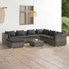 Image de vidaXL Salon de jardin 8 pcs avec coussins Résine tressée Gris