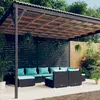 Image de vidaXL Salon de jardin 9 pcs avec coussins Noir Résine tressée